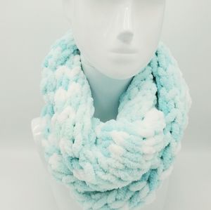 Mint Color Handmade Adult Infinity Scarf